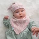 Ziggle Gold, Silver & Teal Geo Triangles Baby Hat Knotted Design
