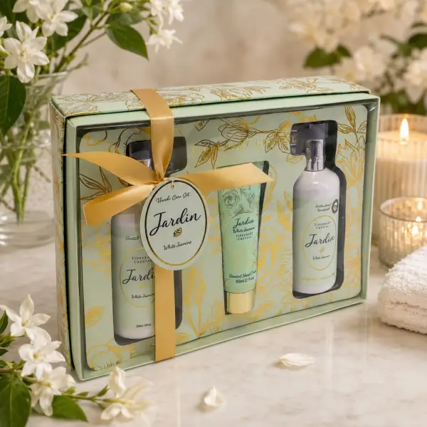 Jardin White Jasmine Pump Handwash and Tube & Pump Handcream Gift Set