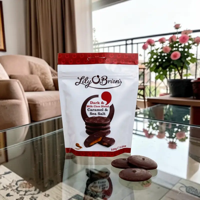Lily O'Briens Dark & Milk Chocolate Blend Caramel & Sea Salt Share Bag, 100g